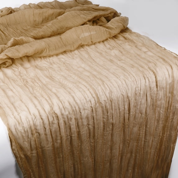 Unique Bargains Cheesecloth Table Runner for Wedding Decoration 118.11"x35.43" Khaki