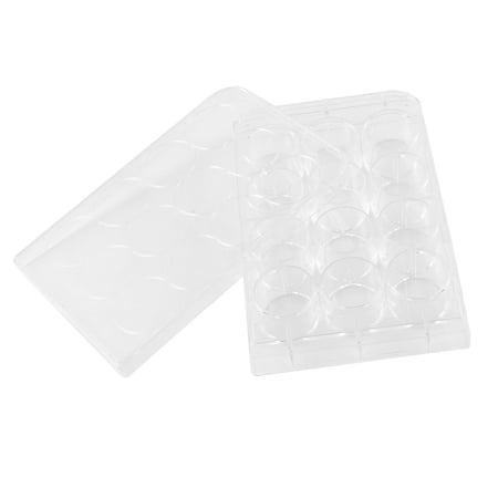 Unique Bargains Chemical Experiment 12 Compartments Cell Culture Plate Clear