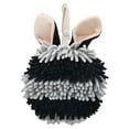 thumbnail image 1 of Unique Bargains Chenille Ball Hand Towels with Hanging Loops Rabbit Shape Black, 1 of 4