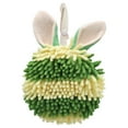 thumbnail image 1 of Unique Bargains Chenille Ball Hand Towels with Hanging Loops Rabbit Shape Green, 1 of 4