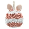 thumbnail image 1 of Unique Bargains Chenille Ball Hand Towels with Hanging Loops Rabbit Shape Pink, 1 of 4
