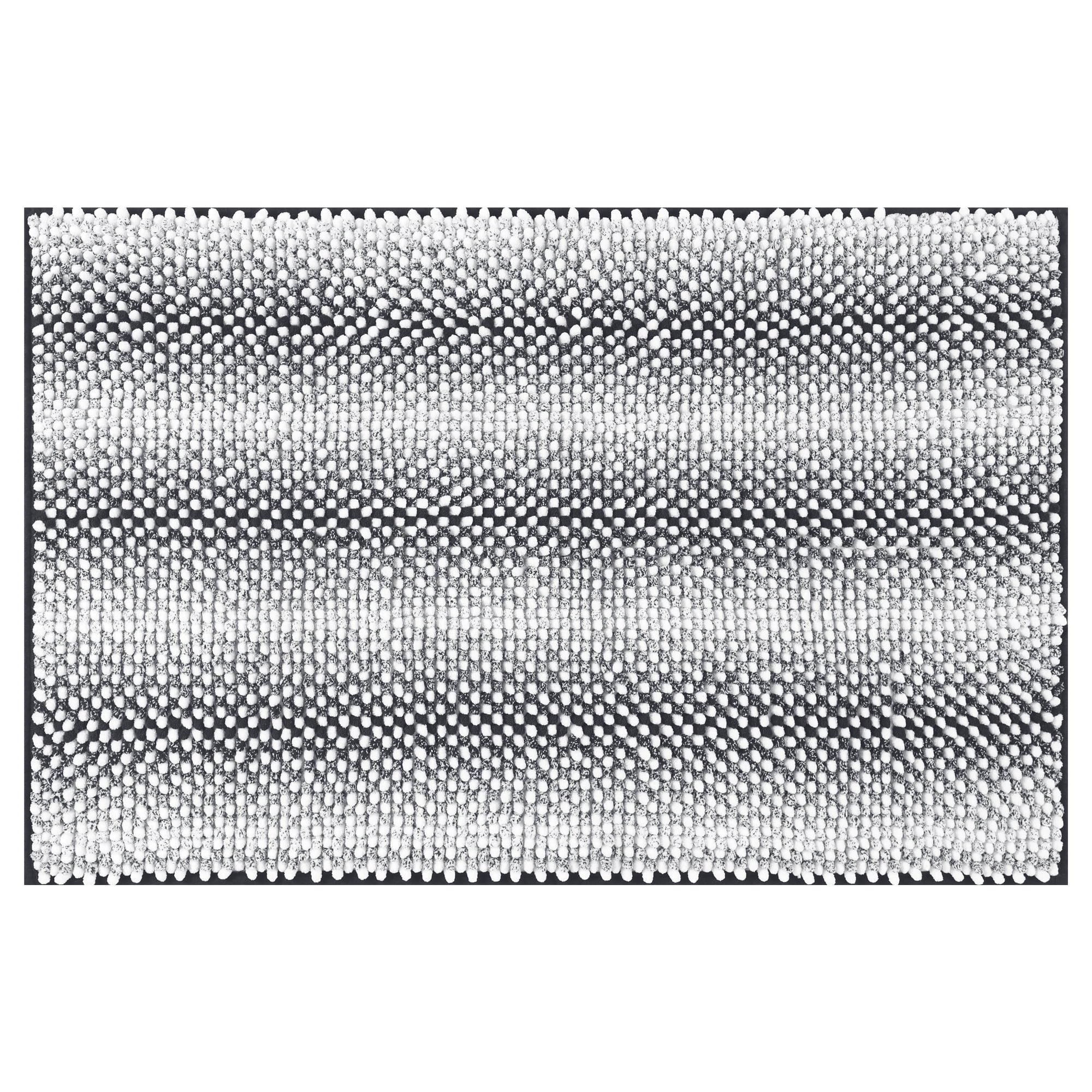 Unique Bargains Chenille Bathroom Rug Absorbent Non-Slip Striped Plush Shaggy Bath Rugs Dark Grey 16" x 24"