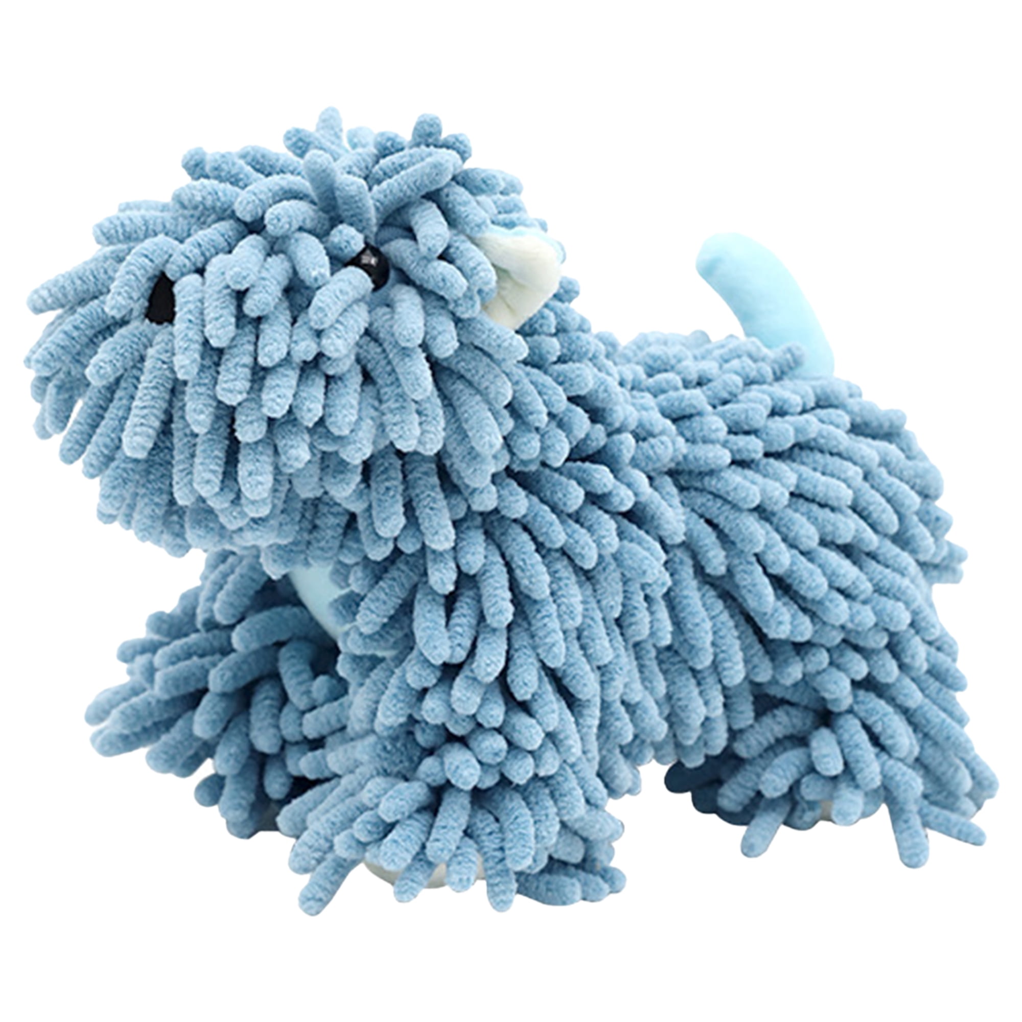 Unique Bargains Chenille Dog Shape Cute Cartoon Absorbent Decorative Hand Towels Blue