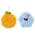 thumbnail image 1 of Unique Bargains Chenille Fuzzy Hand Towel 2 Pcs Orange/Blue 6" x 6"/7" x 7", 1 of 5