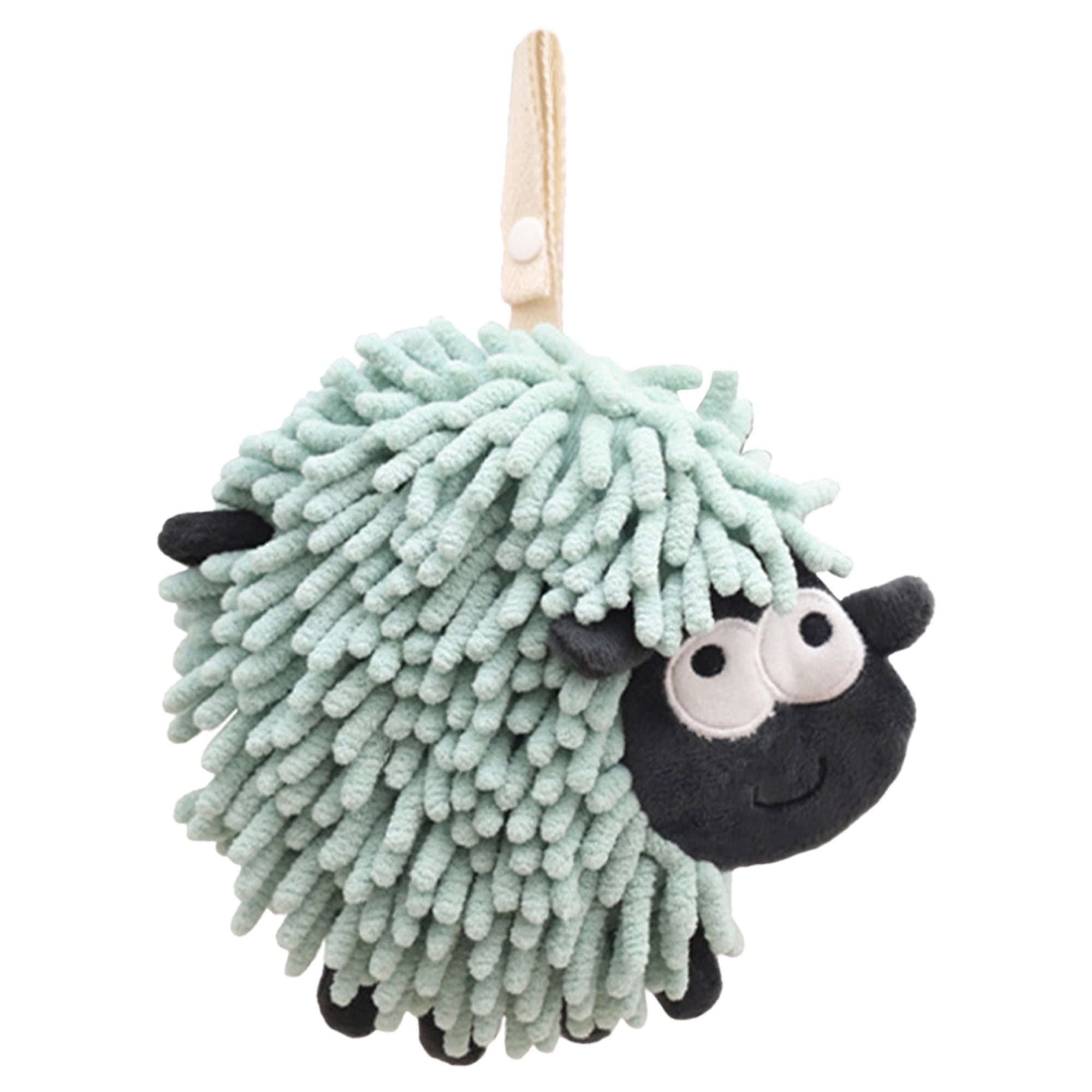 Unique Bargains Chenille Hand Towels Bathroom Towel with Hanging Loop Green
