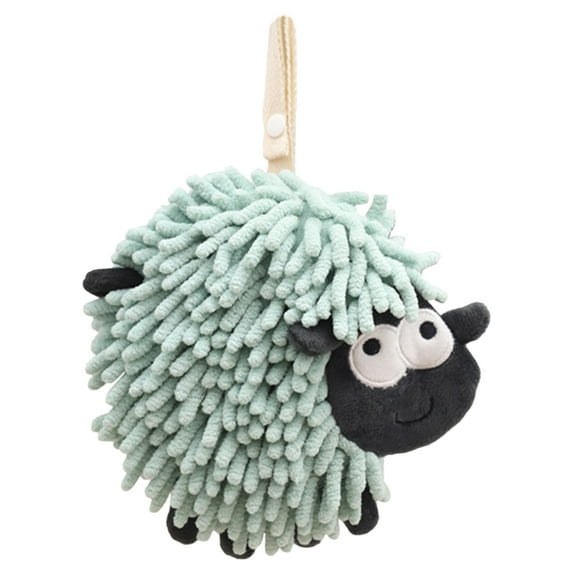 Unique Bargains Chenille Hand Towels Bathroom Towel with Hanging Loop Green