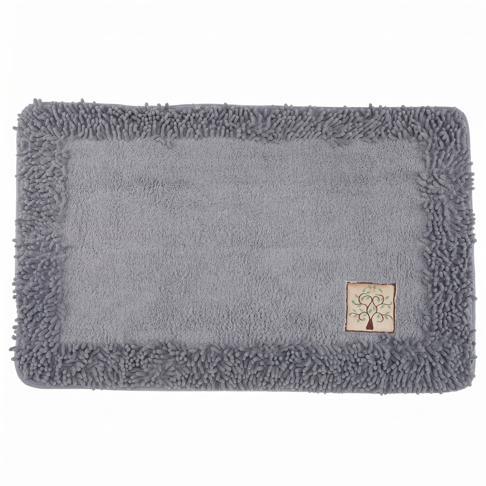Unique Bargains Chenille Non Slip Bath Mat Ultra Soft Absorbent Shower Rug Grey 32" x 20"