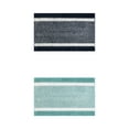 thumbnail image 1 of Unique Bargains Chenille Striped Bath Mats 2 Pcs Non-Slip Soft Plush Shaggy Bathroom Rugs  Blue/Green 16" x 24", 1 of 6