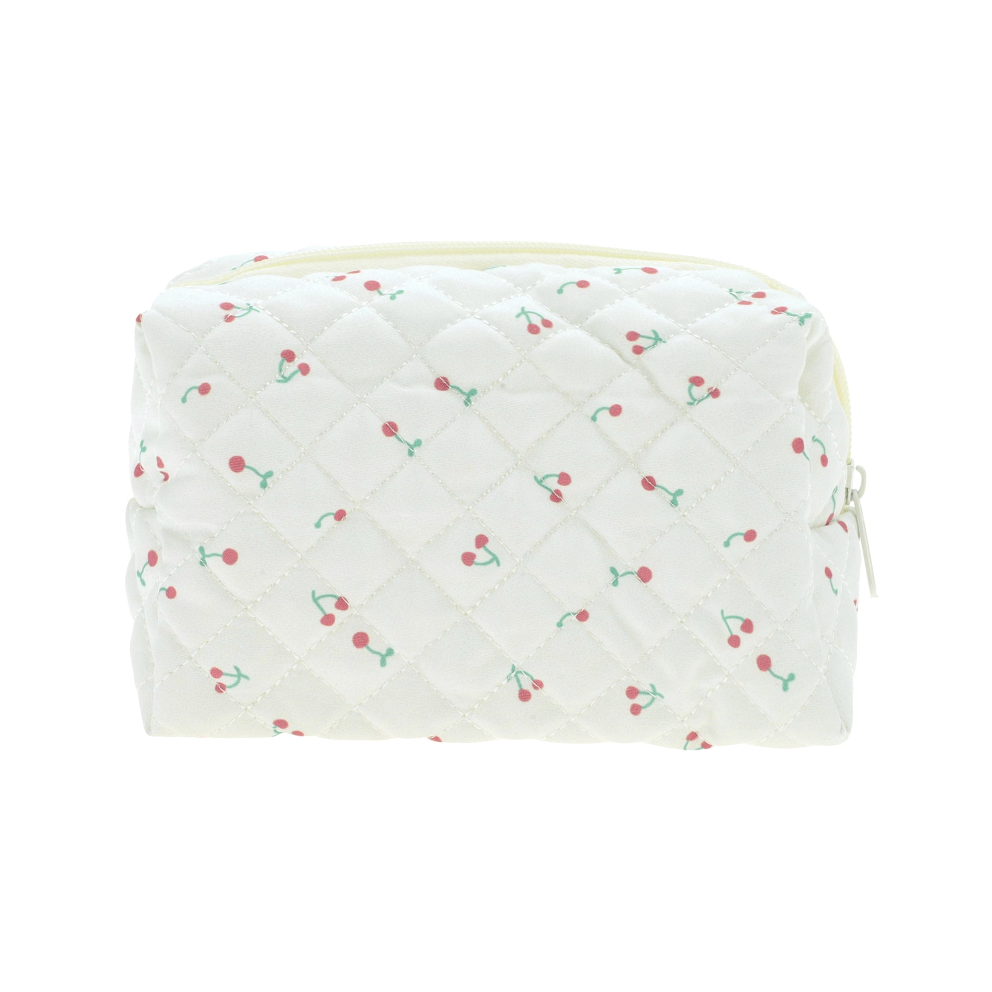 Unique Bargains Cherry Makeup Bag White 1 Piece for Travel Storage with Multiple Functions