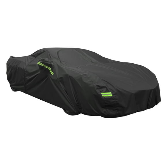 Unique Bargains Waterproof Car Cover 210Dpu Cover All Weather Full Car Cover with Door Zipper for Outdoor Windproof Sun Rain Protection Black for Chevrolet Corvette C4 1984-1996