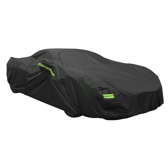 Unique Bargains Waterproof Car Cover 210Dpu Cover All Weather Full Car Cover with Door Zipper for Outdoor Windproof Sun Rain Protection Black for Chevrolet Corvette C4 1984-1996