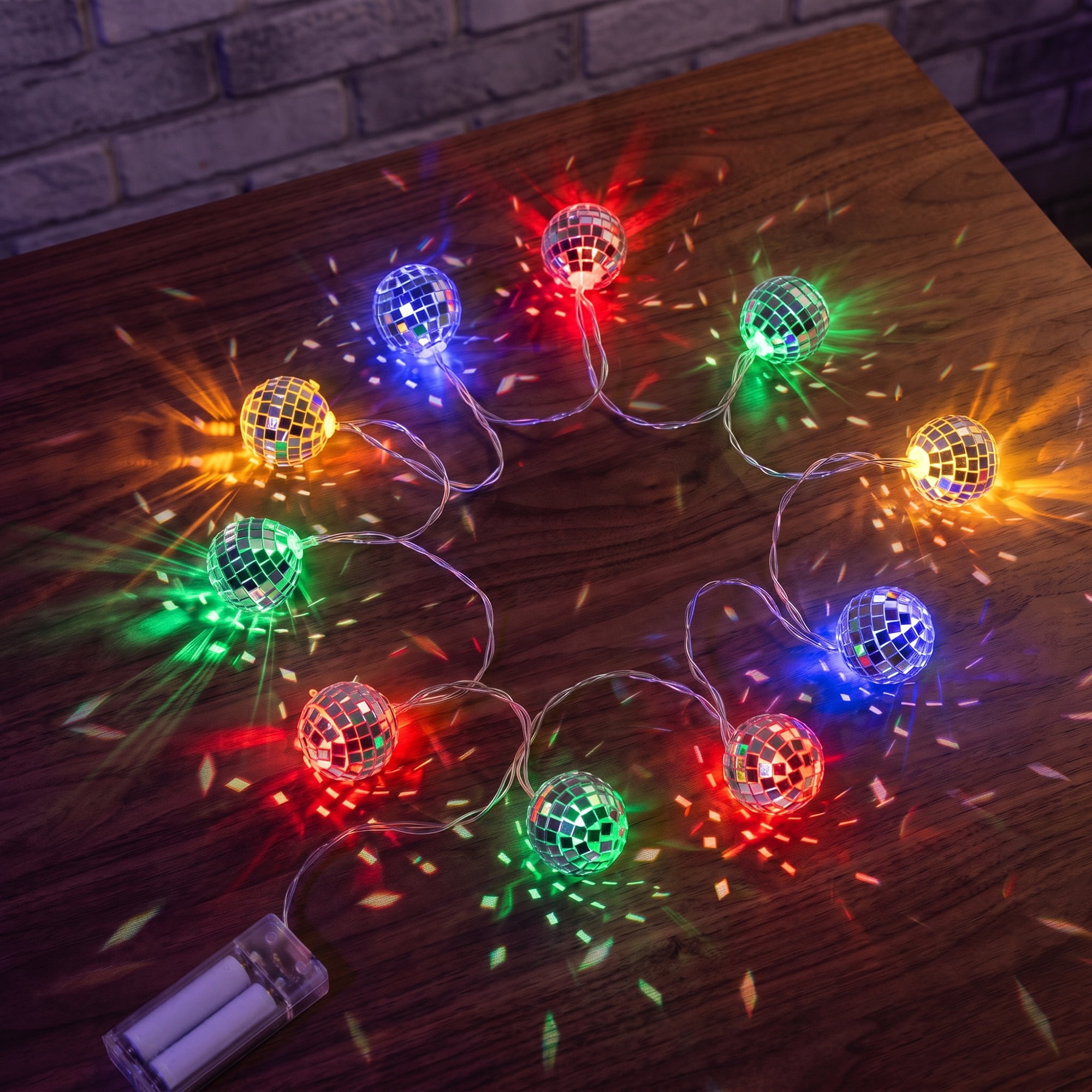 Unique Bargains Chic Punched Metal Lights for Festive 4.9 ft Colorful Battery Operated