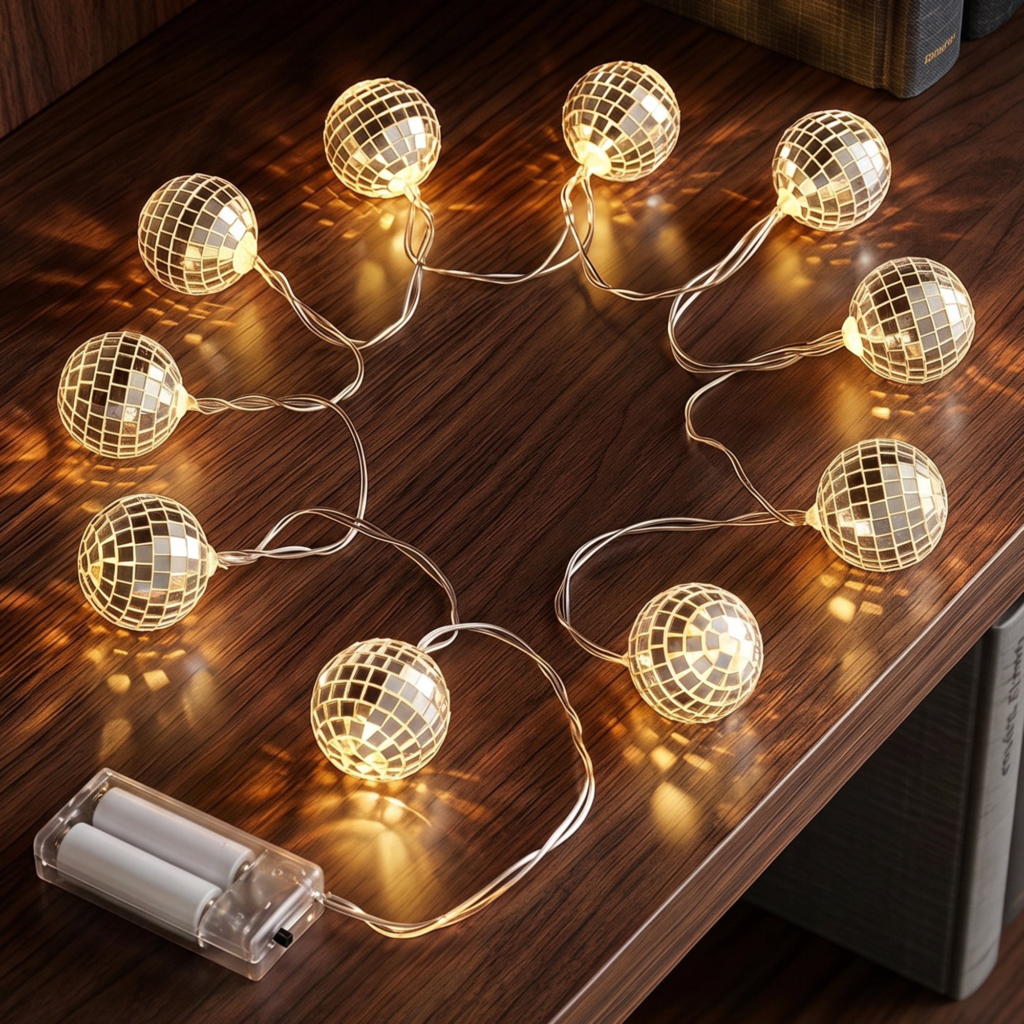 Unique Bargains Chic Punched Metal Lights for Festive 4.9 ft Warm White Battery Operated