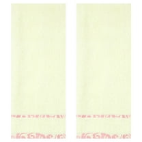 Unique Bargains Chic Striped Hand Towel Set Cotton Absorbent Pink 2-Piece