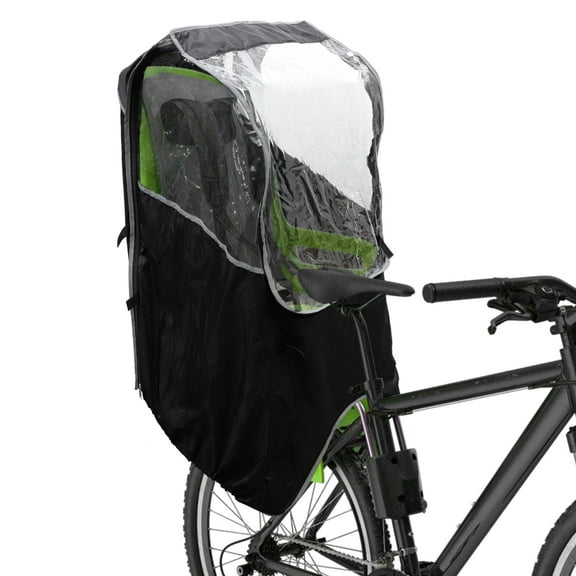 Unique Bargains Child Bike Seat Rain Cover Waterproof Canopy Cover Windshield Cover for Rear Child Seat Black Clear