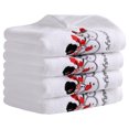 thumbnail image 1 of Unique Bargains Christmas Cotton Hand Towels Cute Bathroom Hand Towel Set White 4-Piece, 1 of 5