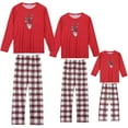 thumbnail image 1 of Unique Bargains Christmas Elk Print Tops with Plaid Pants Sleepwear Family Pajama Set M Big Boys, 1 of 4