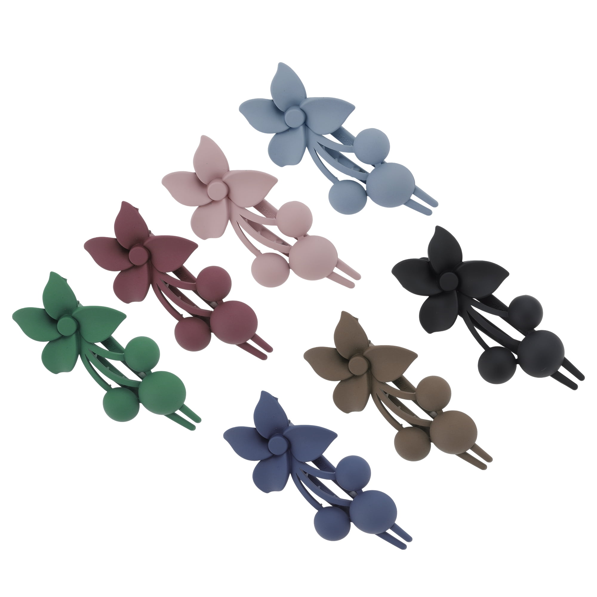 NOMADIC NOOK Christmas Hair Clips Frosted Flowers 3.35"x1.97"x1.57" Multicolor 7 Pcs