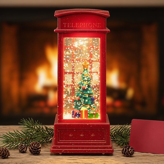 Unique Bargains Christmas Light Up Crystal Ball Mini LED Glitter Sphere Orb Red Style C