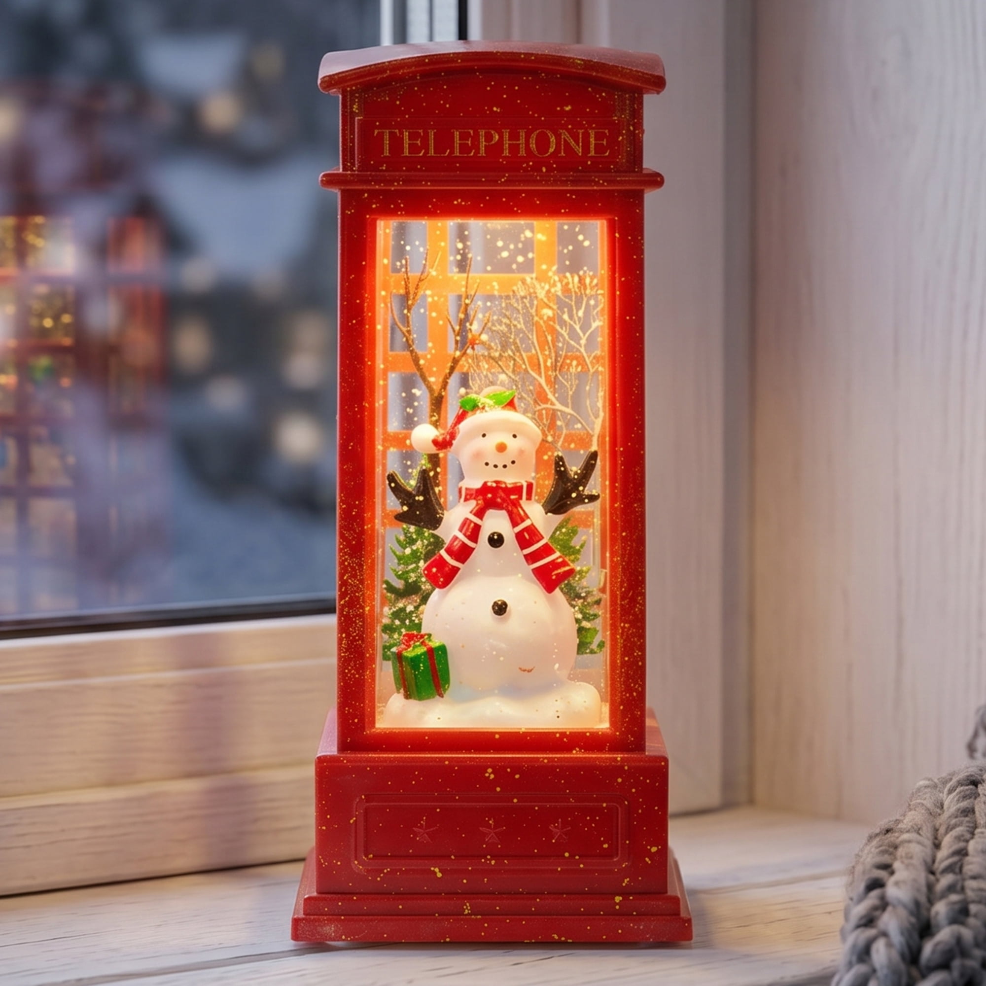 Unique Bargains Christmas Light Up Crystal Ball Mini LED Glitter Sphere Orb Red Style E