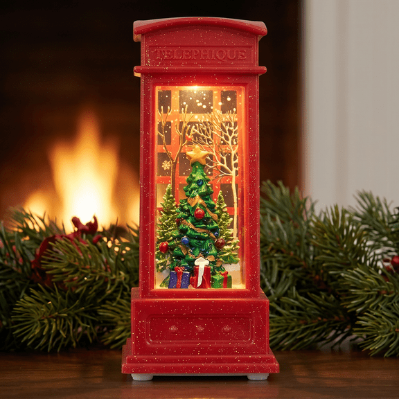 Unique Bargains Christmas Light Up Crystal Ball Mini LED Glitter Sphere Orb Red Style F