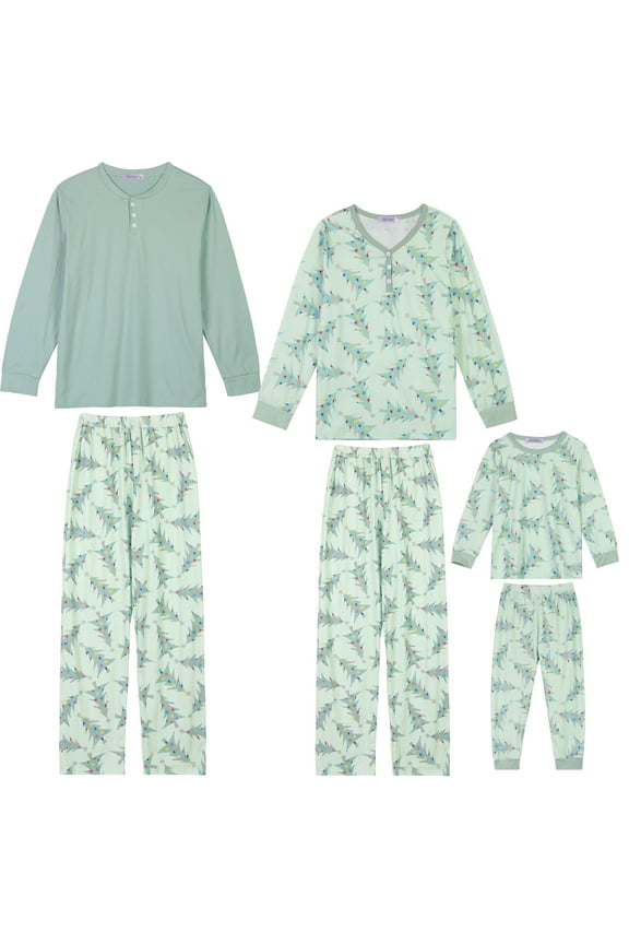 Christmas Sleepwear Long Sleeve Tee with Pants Lounge Family Pajama Sets XS Big Boys