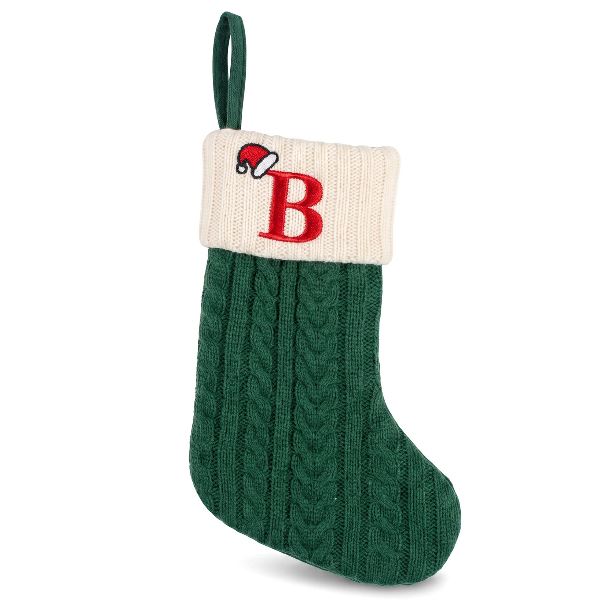 Unique Bargains Christmas Luxury Grand Hearth Accent Stocking Green Letter B 8"
