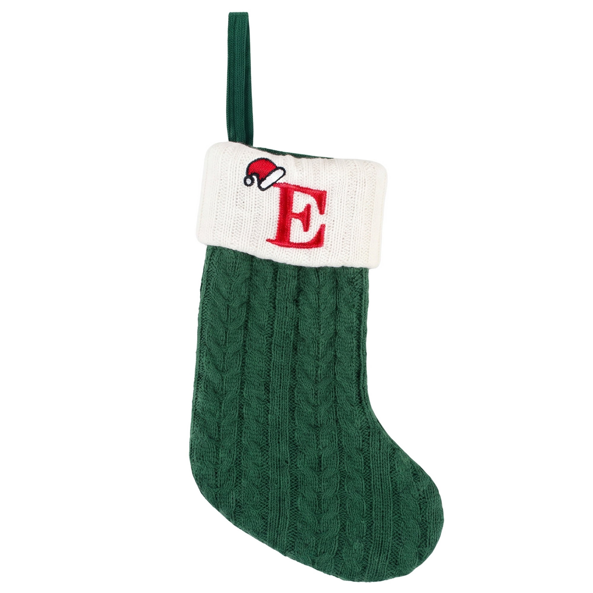 Unique Bargains Christmas Luxury Grand Hearth Accent Stocking Green Letter E 8"