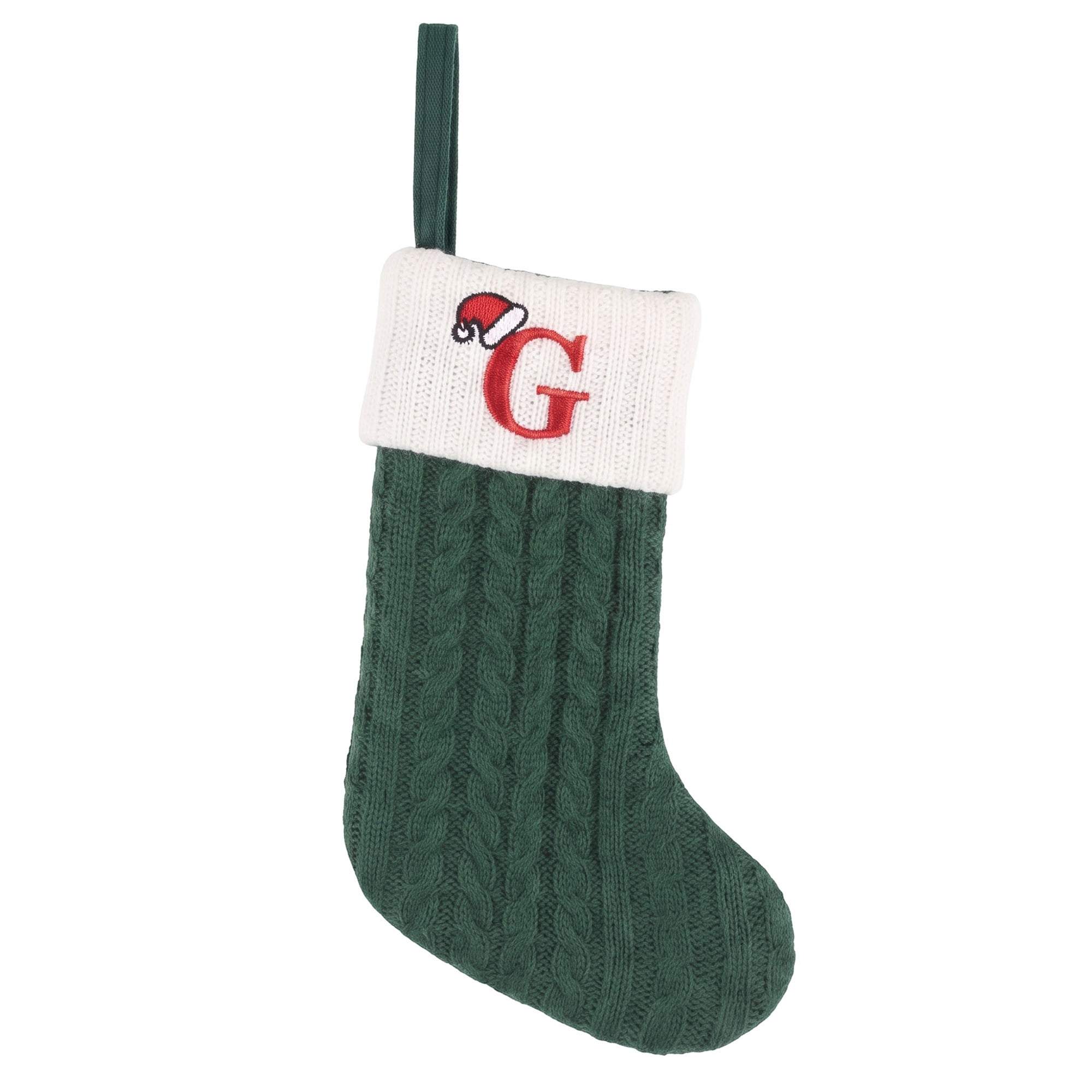 Unique Bargains Christmas Luxury Grand Hearth Accent Stocking Green Letter G 8"
