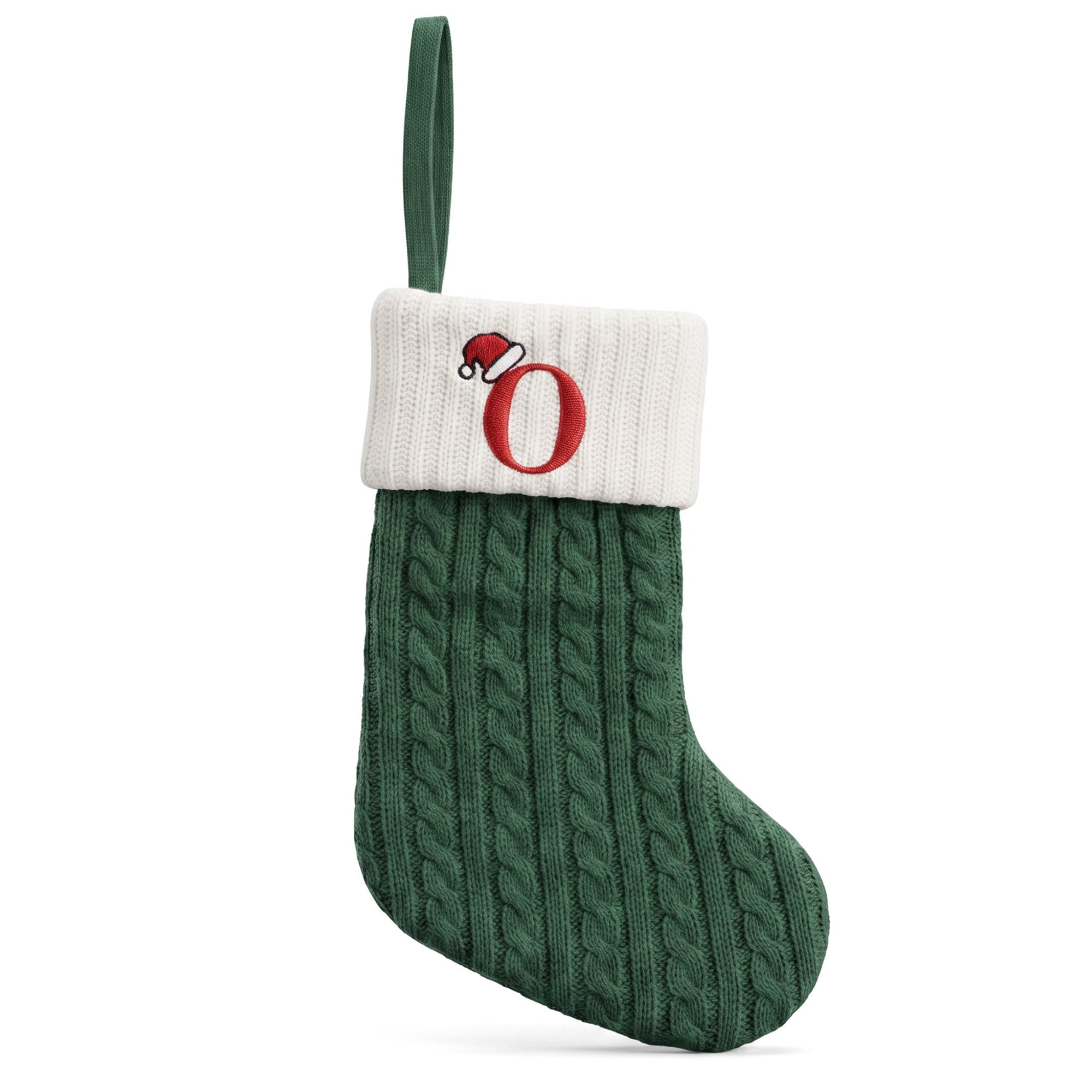 Unique Bargains Christmas Luxury Grand Hearth Accent Stocking Green Letter O 8"