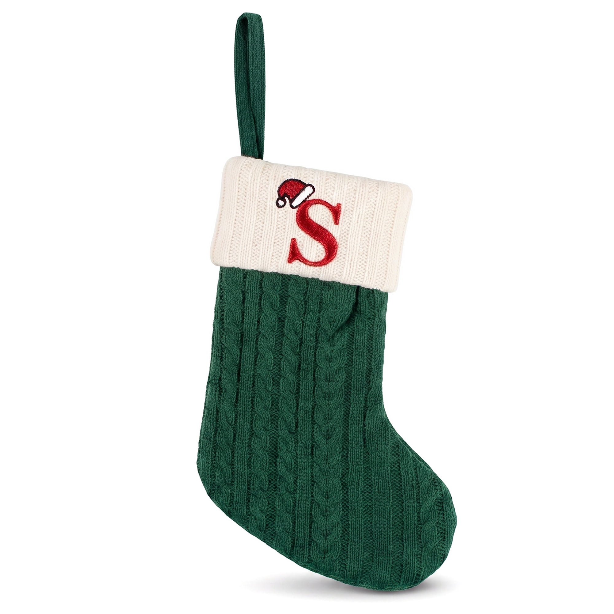Unique Bargains Christmas Luxury Grand Hearth Accent Stocking Green Letter S 8"