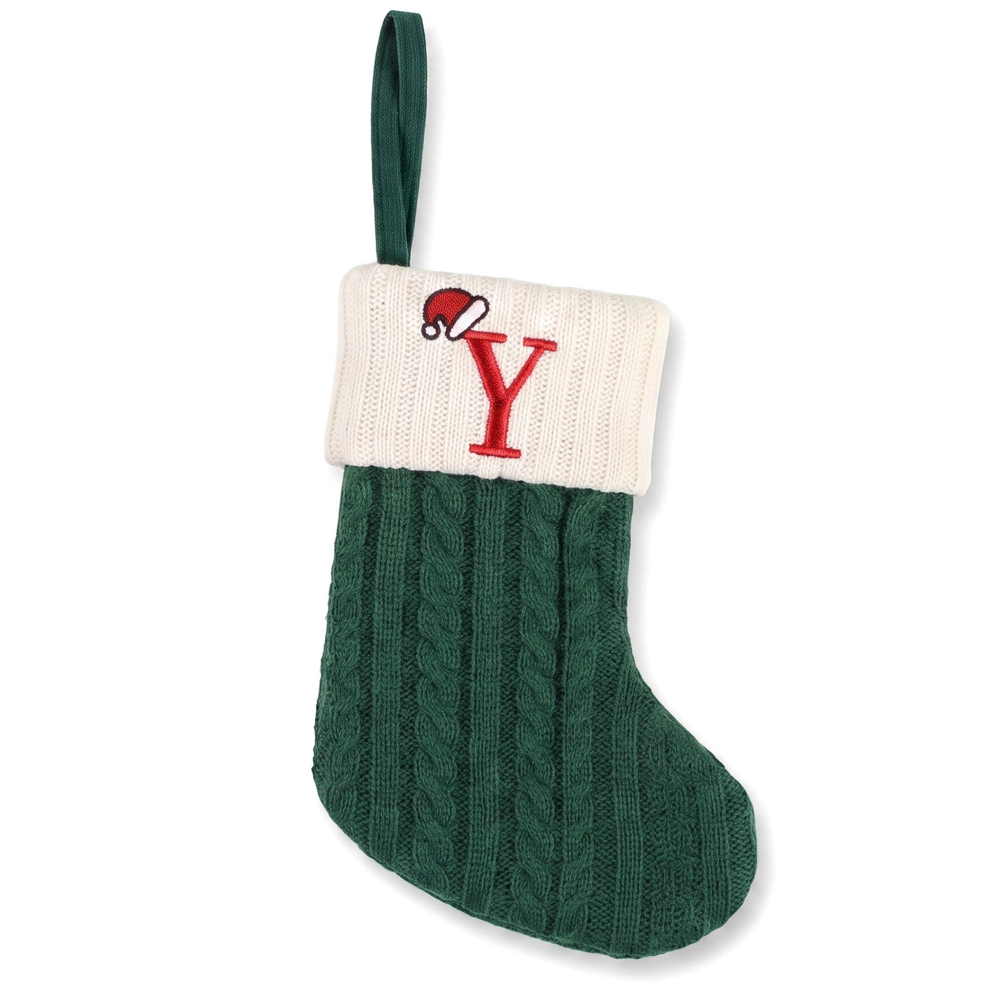 Unique Bargains Christmas Luxury Grand Hearth Accent Stocking Green Letter Y 8"