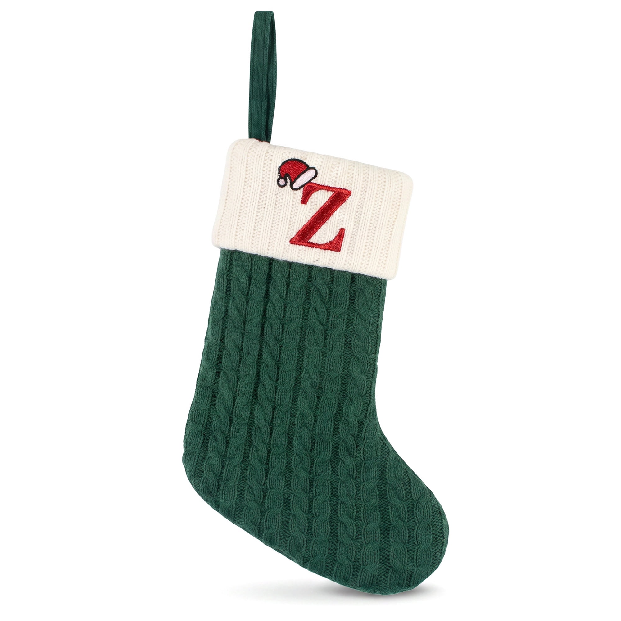 Unique Bargains Christmas Luxury Grand Hearth Accent Stocking Green Letter Z 8"