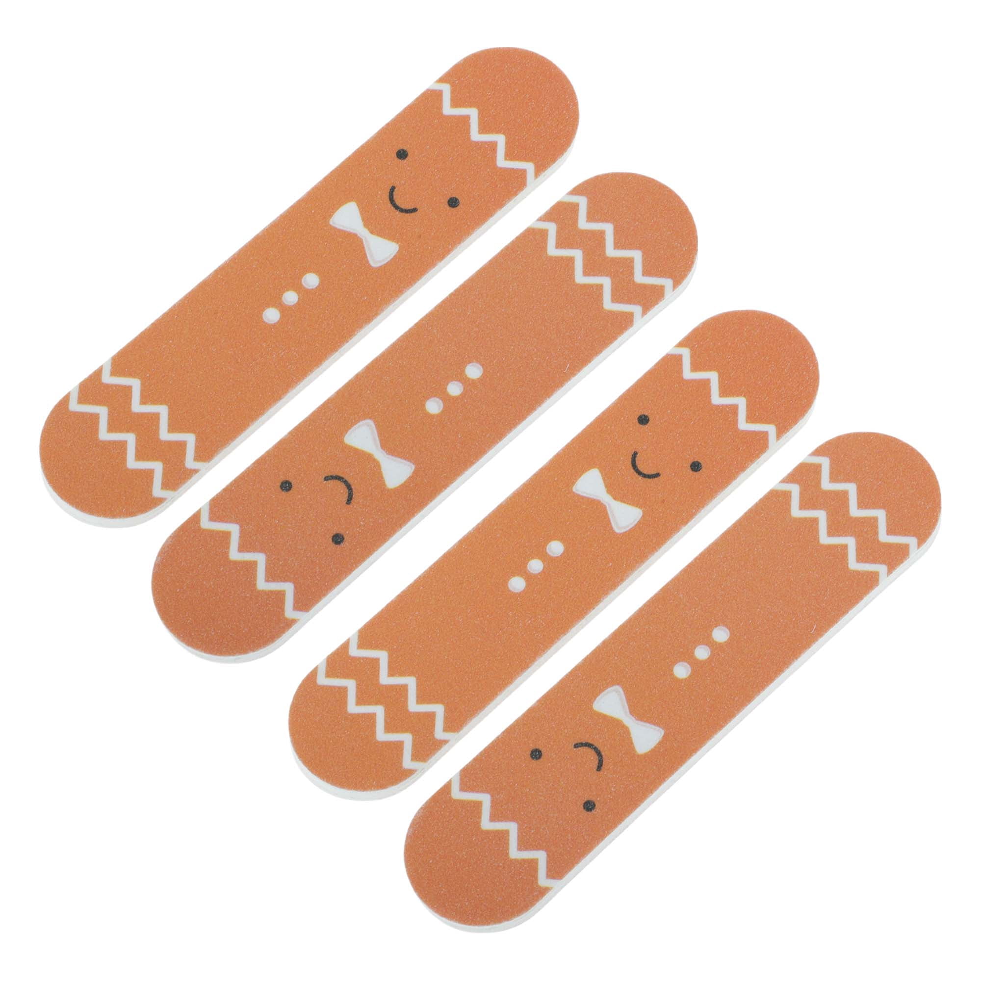 Unique Bargains Christmas Style Multifunctional Nail File Manicure Tool 4 Pcs Orange