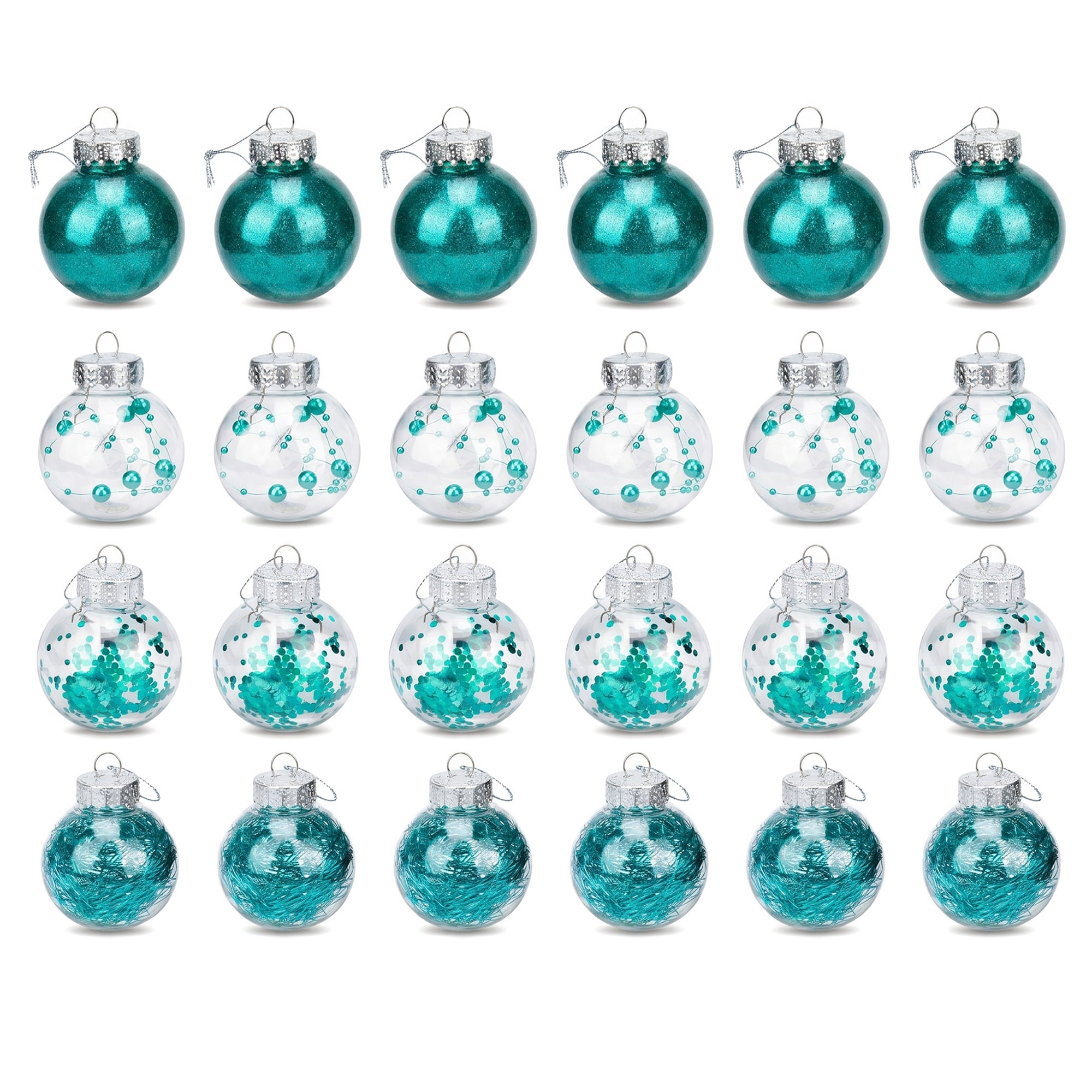 Unique Bargains Christmas Tree Ornaments - 24 Pack Baubles Shatterproof Balls Blue B 2.4"
