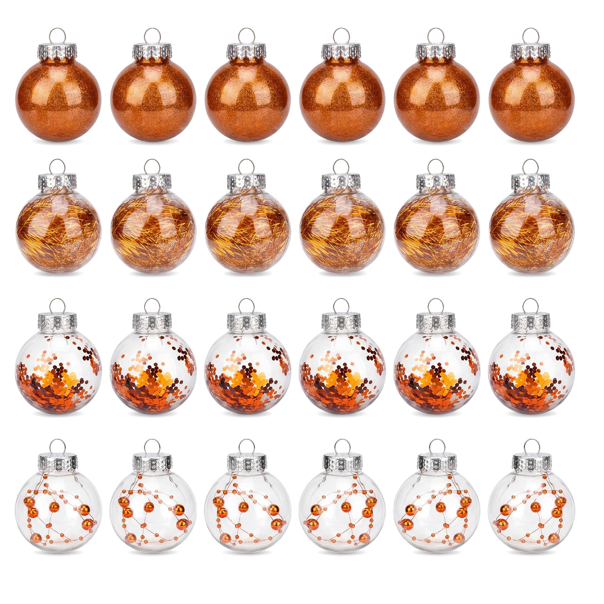 Unique Bargains Christmas Tree Ornaments - 24 Pack Baubles Shatterproof Balls Bronze 2.4"
