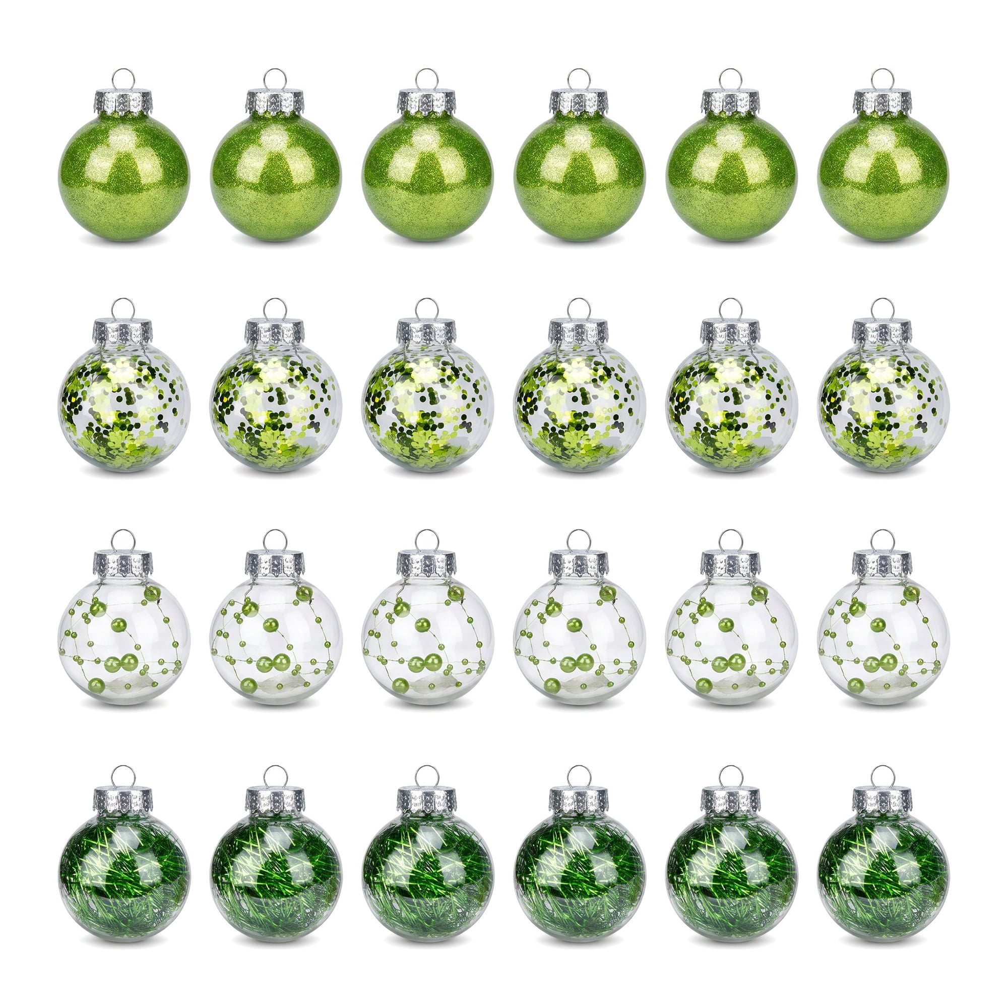 Unique Bargains Christmas Tree Ornaments - 24 Pack Baubles Shatterproof Balls Green 2.4"