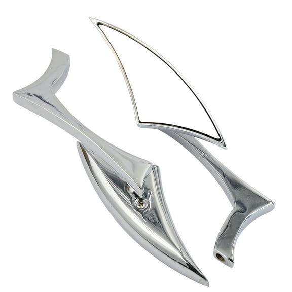 Unique Bargains Chrome Universal Motorcycle Scooter Cruiser Chopper Rearview Mirrors 10mm/8mm