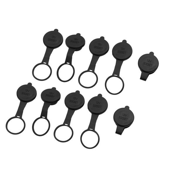 Unique Bargains Cigarette Lighter Socket Cover Cap Lid 10pcs Black Waterproof Motorcycle Car 12V