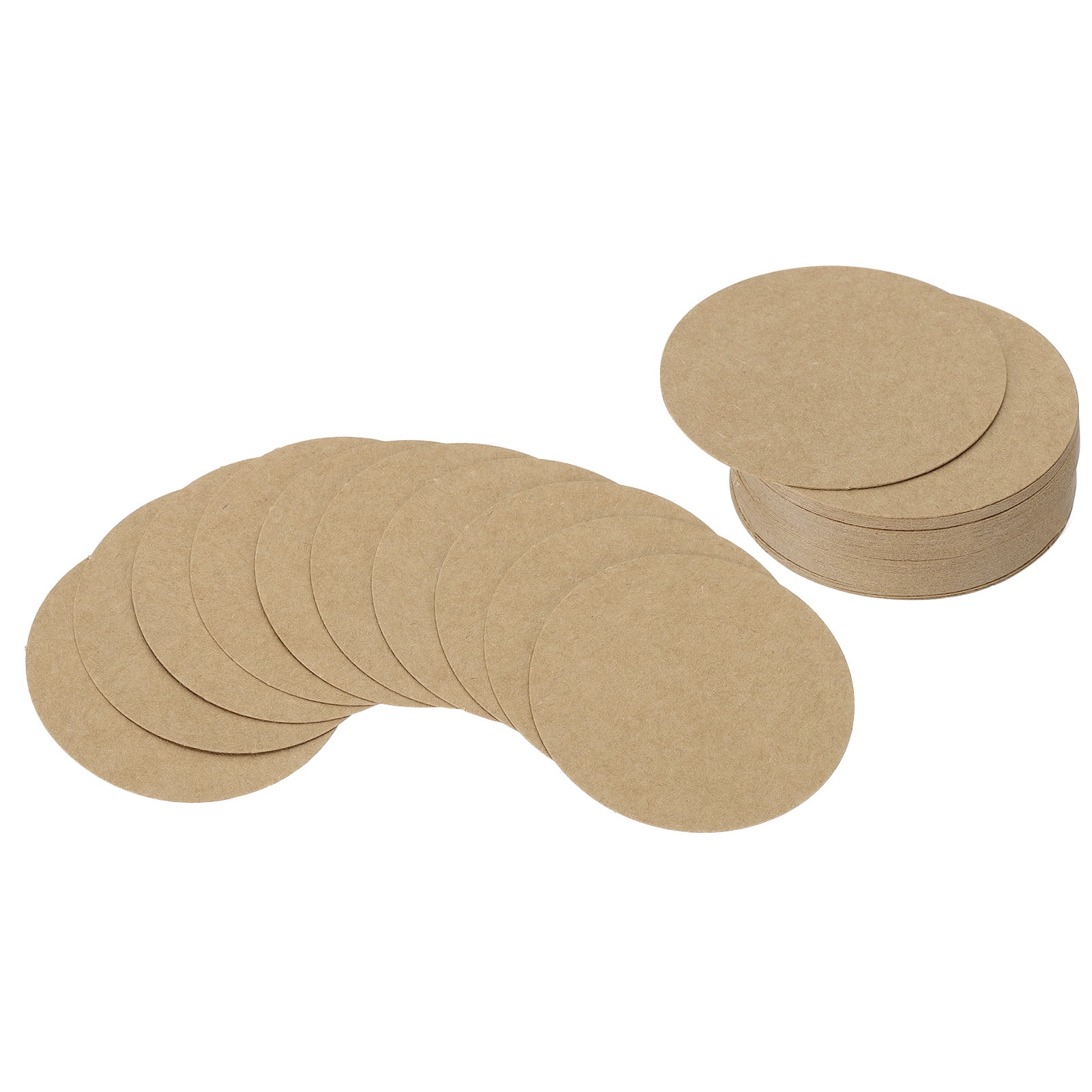 Unique Bargains Circle Card Stock Round Shape Cutouts for Craft Projects 2" Brown