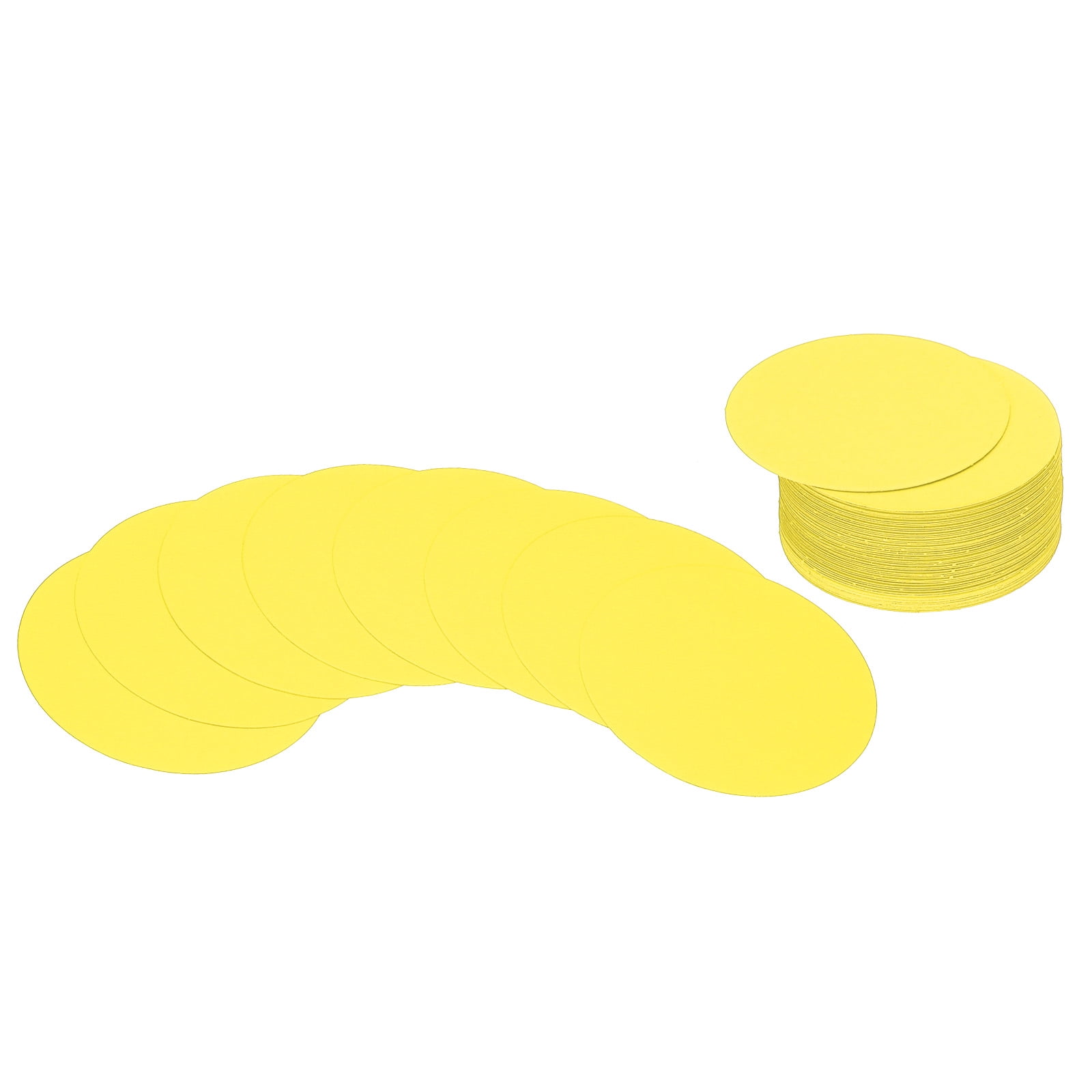 Unique Bargains Circle Card Stock Round Shape Cutouts for Craft Projects 2" Yellow