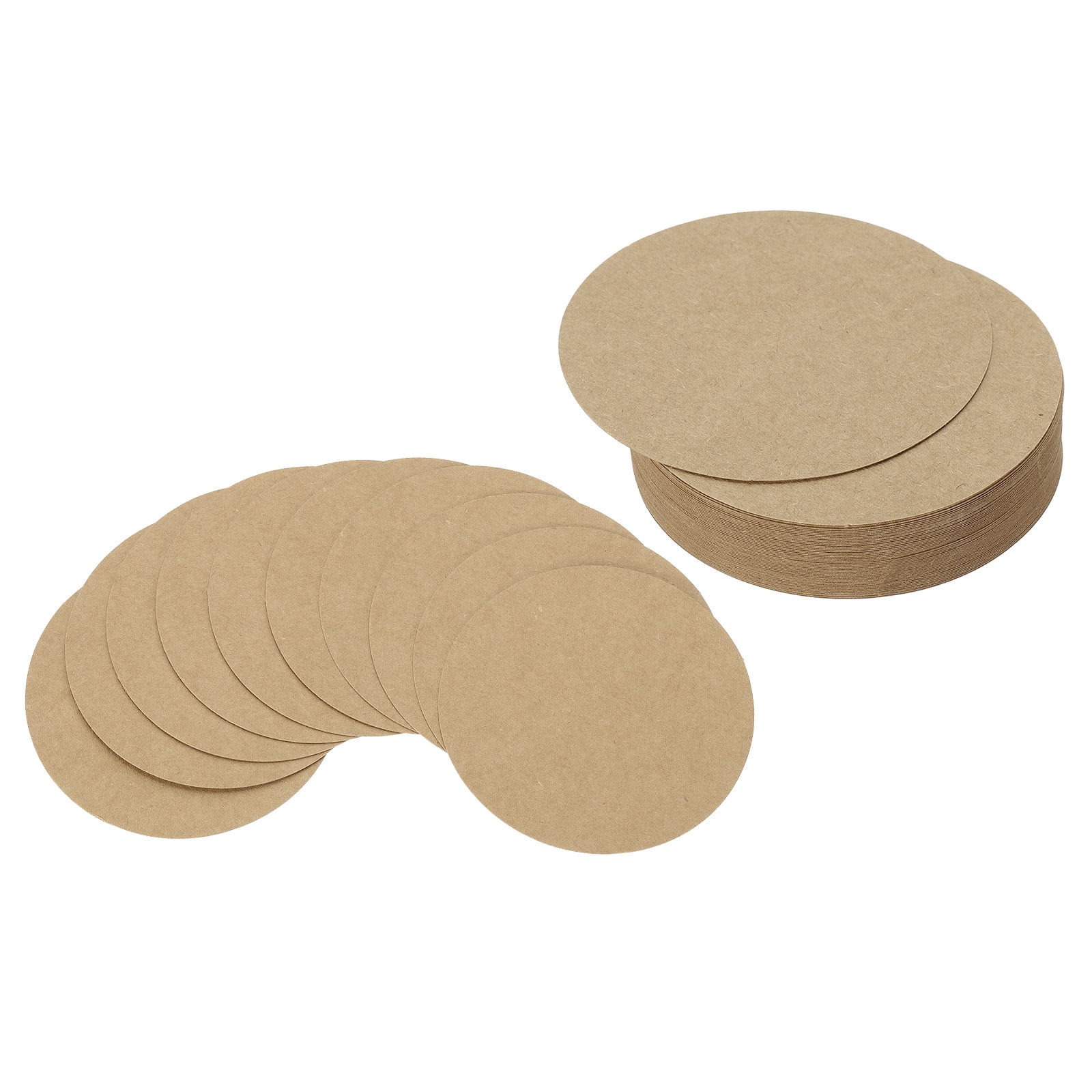 Unique Bargains Circle Card Stock Round Shape Cutouts for Craft Projects 3" Brown