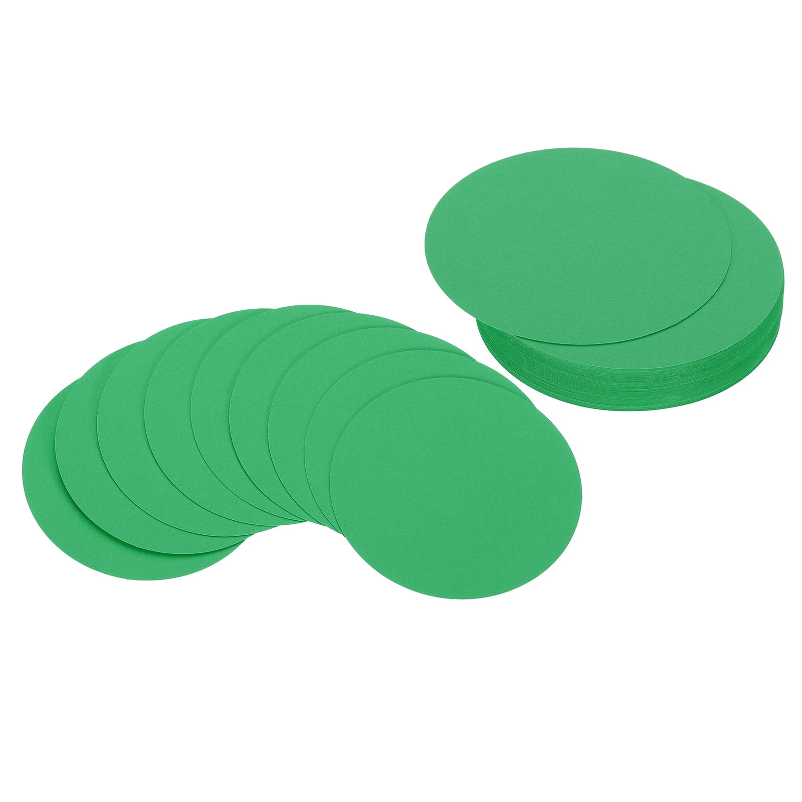 Unique Bargains Circle Card Stock Round Shape Cutouts for Craft Projects 3" Green