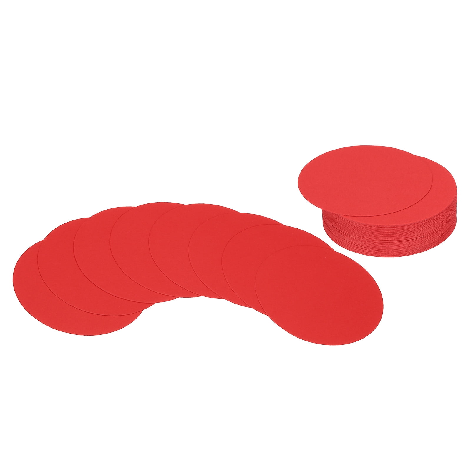 Unique Bargains Circle Card Stock Round Shape Cutouts for Craft Projects 3" Red