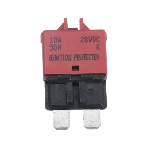 Unique Bargains Circuit Breaker Blade Style Fuse 10A 28V Manual Resettable for Car Marine Metal Red