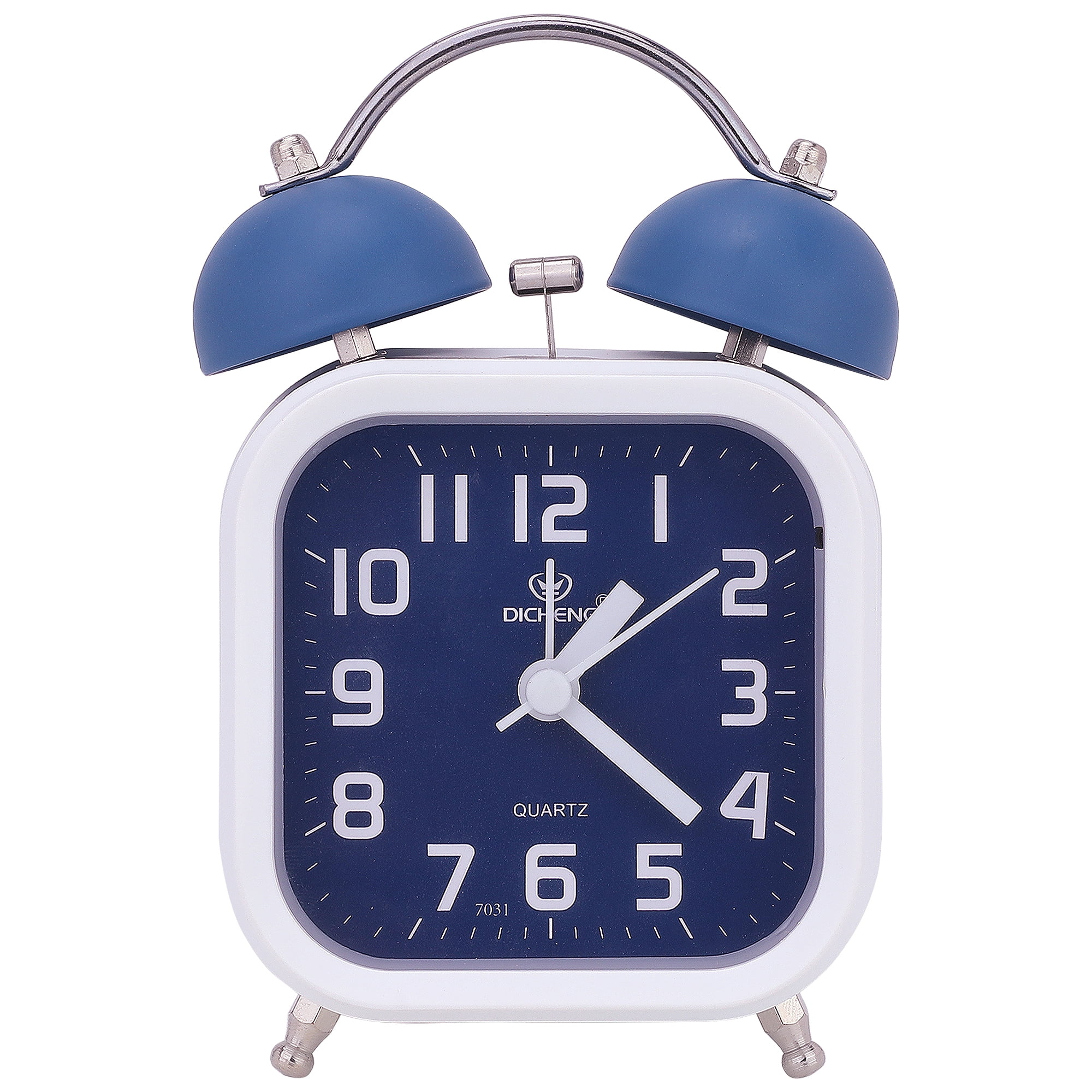 Unique Bargains Classic Alarm Clock with Nightlight Blue 3.5"L x 2.2"W x 5.5"H