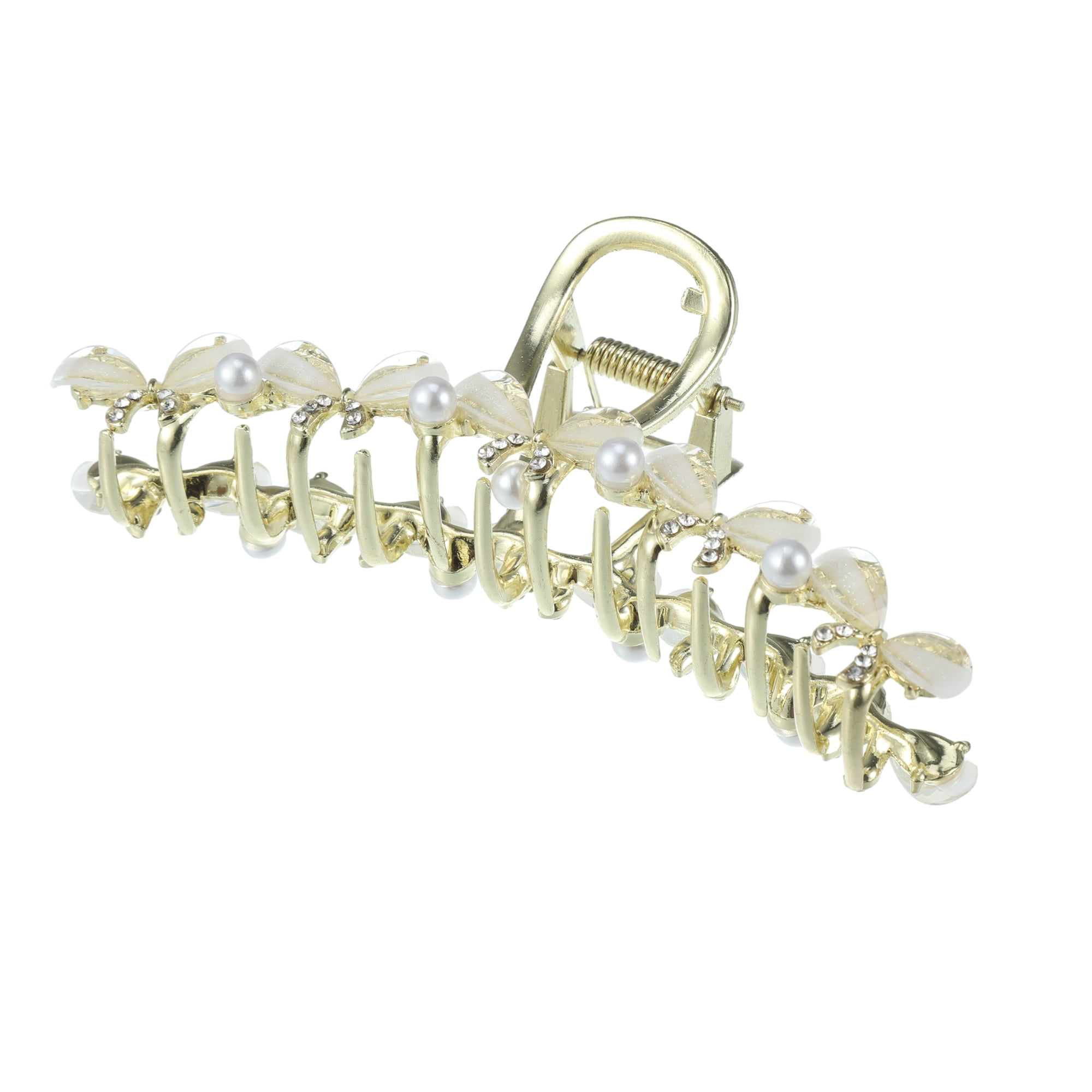 Unique Bargains Classic Faux Crystal Bling Bow Tie Hair Clip for Women and Girls