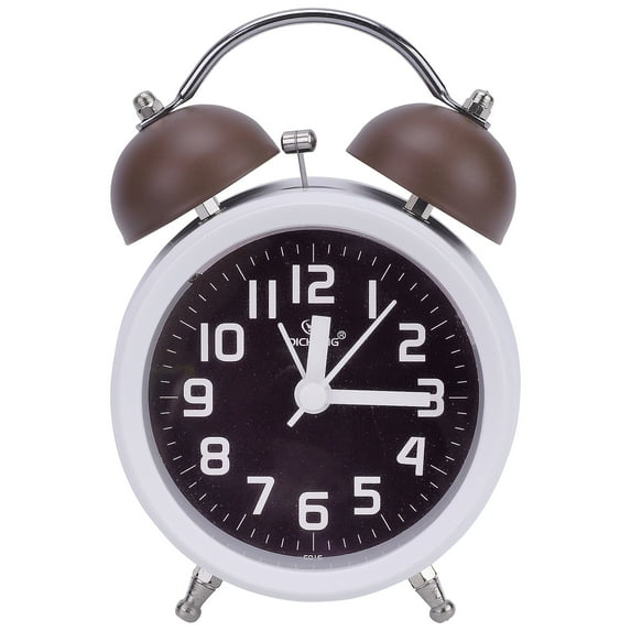 Unique Bargains Classic Mechanical Alarm Clock Bedroom Brown 3.3"L x 2.2"W x 5.1"H