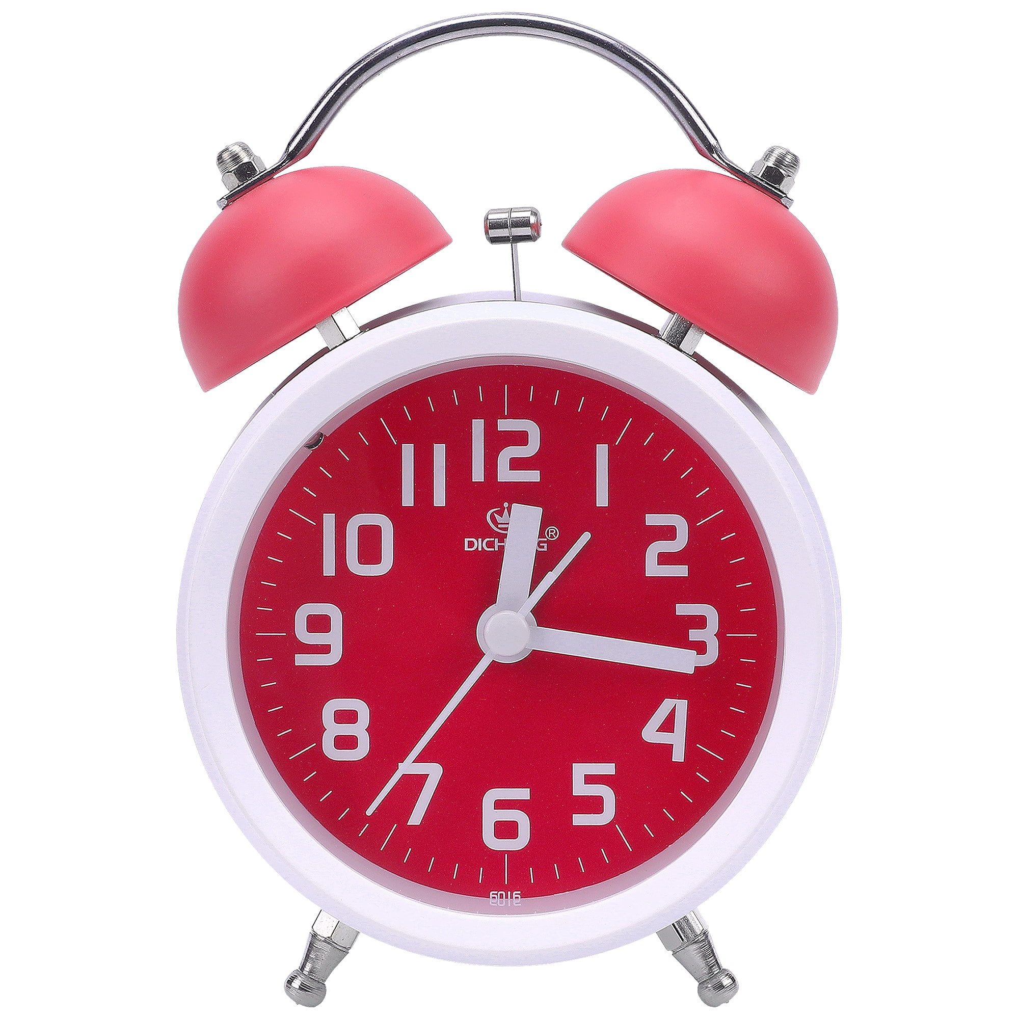 Unique Bargains Classic Mechanical Alarm Clock Bedroom Drak Pink 3.3"L x 2.2"W x 5.1"H