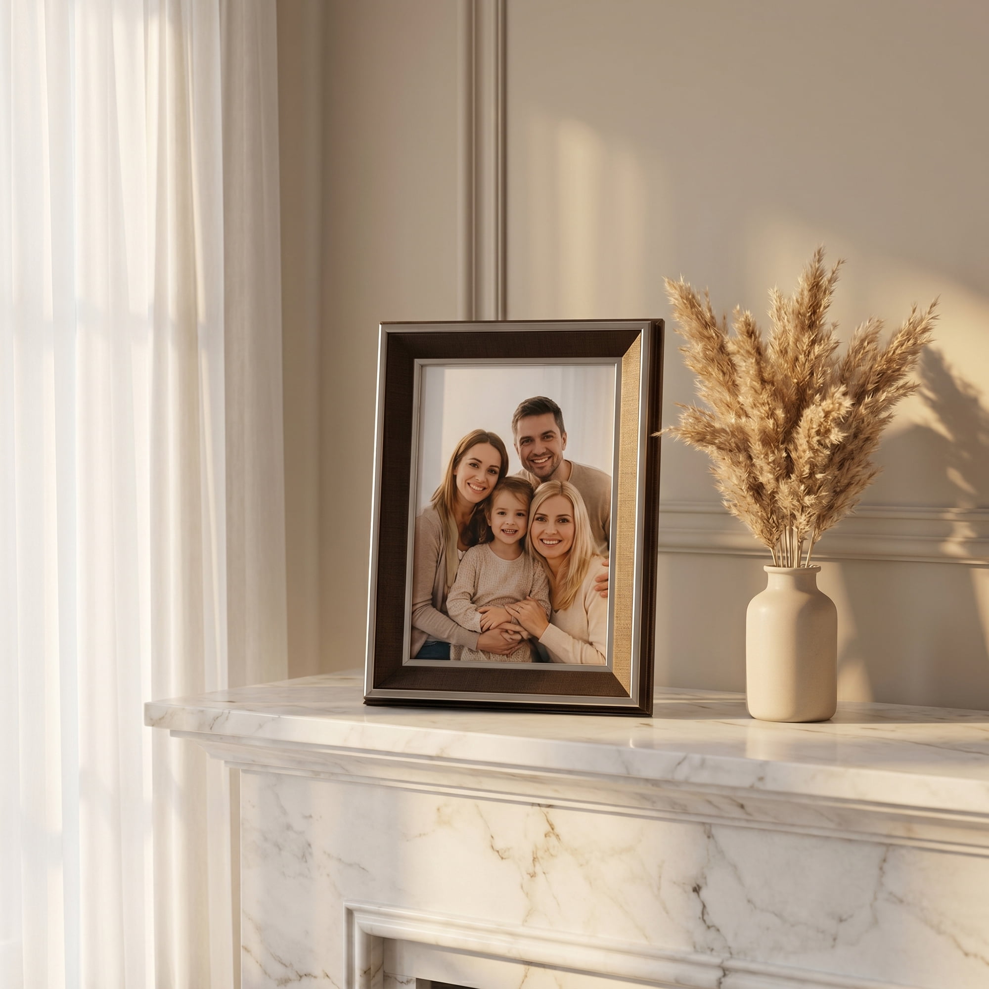 Unique Bargains Classic Resin Gallery Wall Decor Picture Frame Black Rose 5" x 7"